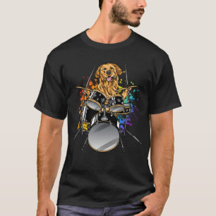Camiseta Tambor de perro tocando tambores T-Shirt hombres