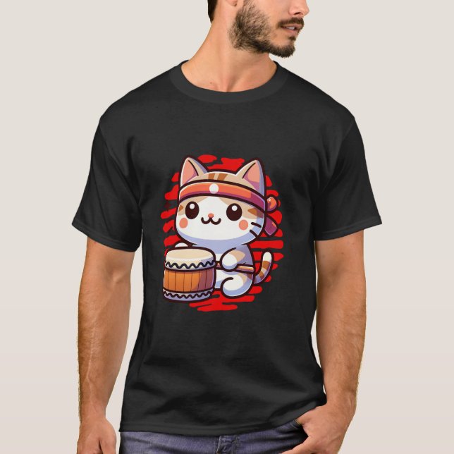 Camiseta Tambor de tako japonés tradicional (Anverso)