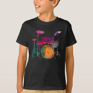 Camiseta Tambor de tambor de tipo de color de agua