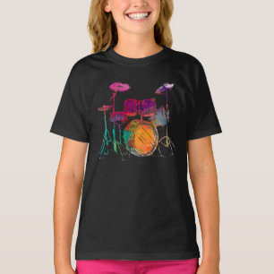 Camiseta Tambor de tambor de tipo de color de agua