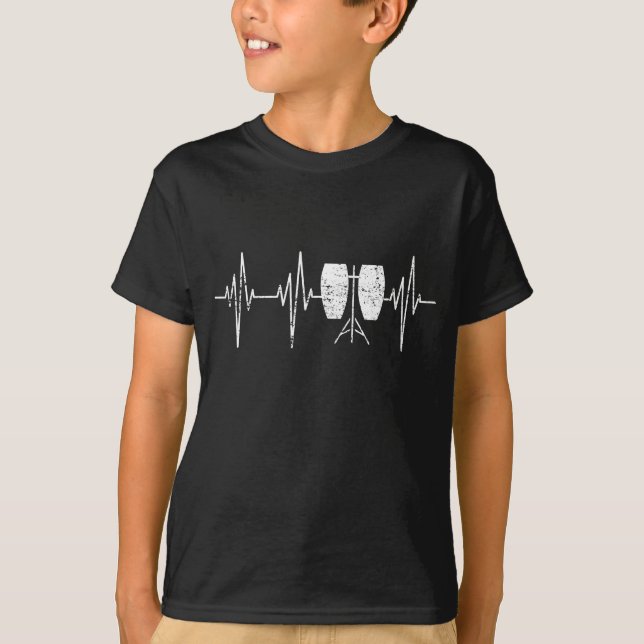 Camiseta Tambor del Conga - latido del corazón apenado del (Anverso)