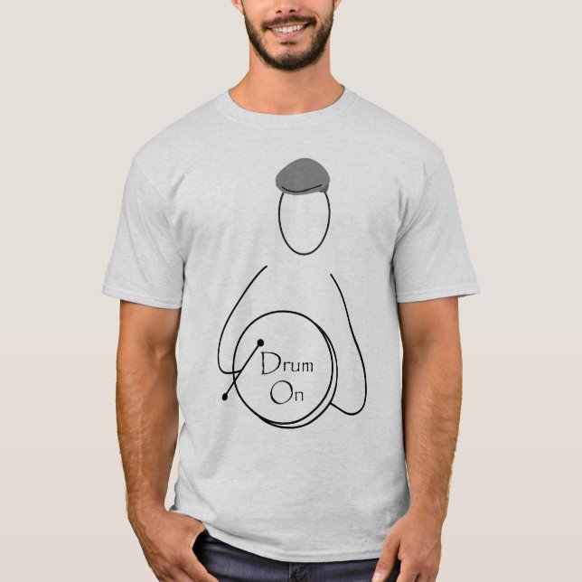 Camiseta Tambor en la línea arte del hombre (Anverso)
