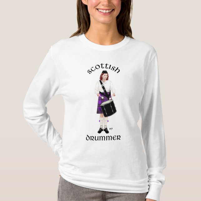 Camiseta Tambor escocés: morado (Anverso)