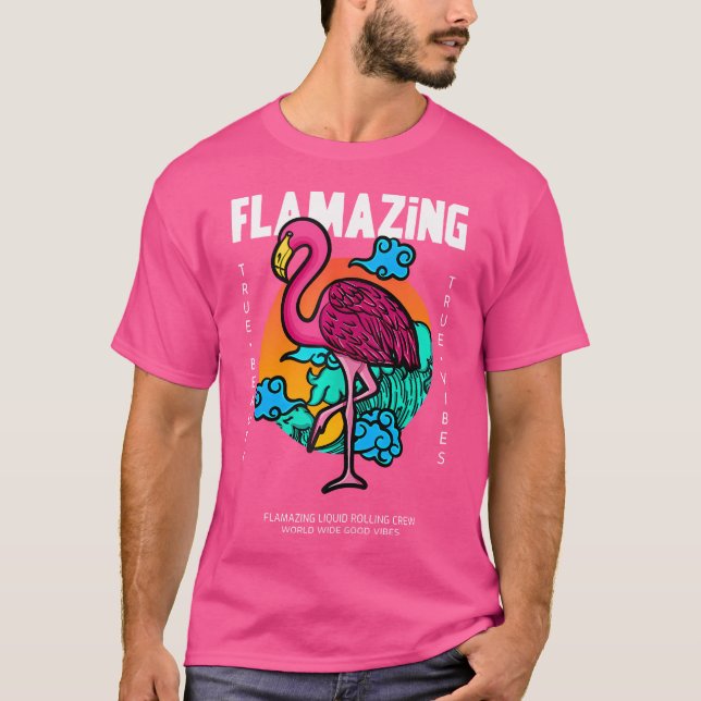 Camiseta Tambor Líquido Y Flamingo Bass Dnb Música Dj Liqui (Anverso)