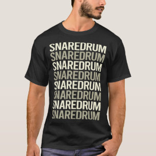 Camiseta Tambor redoblante de texto blanco Tambores