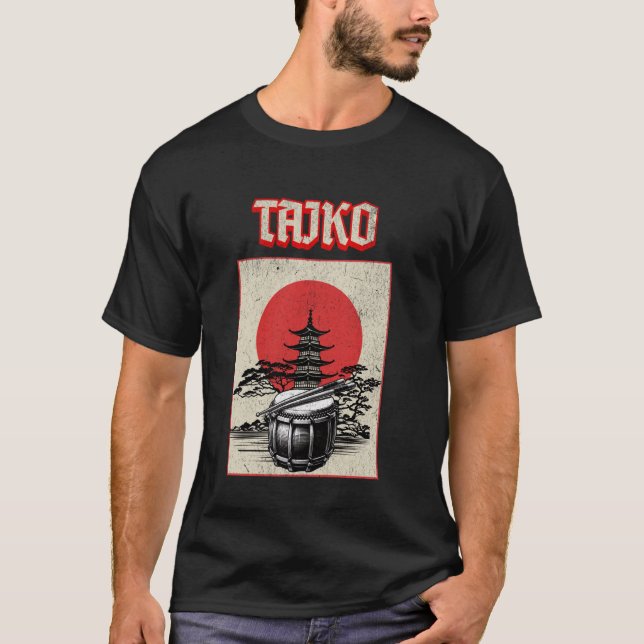 Camiseta Tambor Taiko Japonés Tradicional (Anverso)
