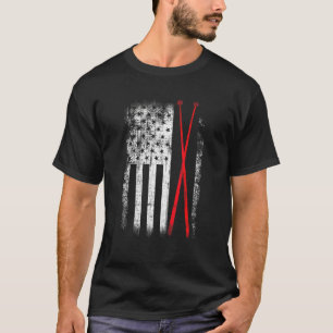 Camiseta Tambor vintage golpea a tambores de bandera estado