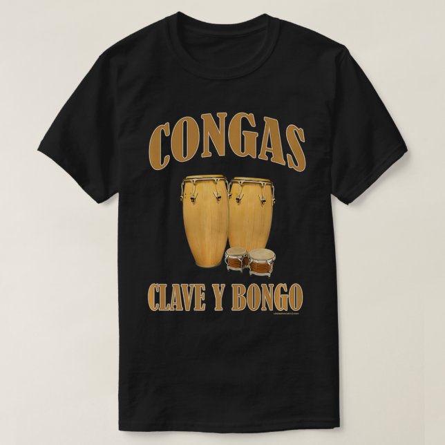 Camiseta Tambores Conga y tambores bongo percusión Premium  (Diseño del anverso)