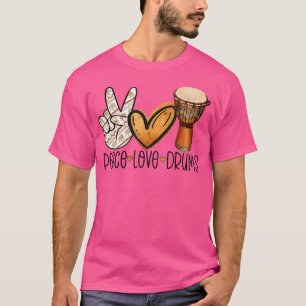 Camiseta Tambores de amor por la paz Djembe Player Africa D