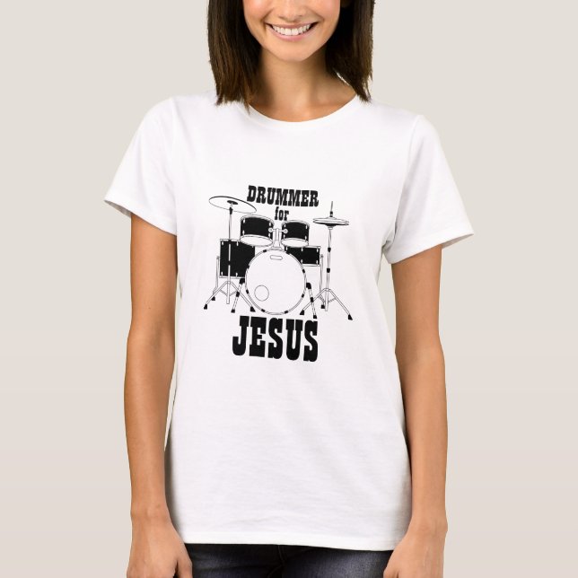 Camiseta Tambores de camisas del equipo de culto por Jesús (Anverso)