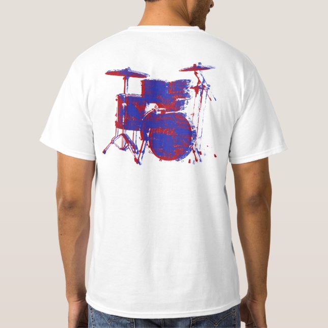 Camiseta tambores de color rojo blanco (Reverso)