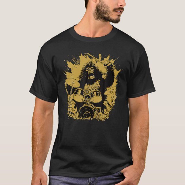 Camiseta Tambores de juego de pie bici Drummer Sasquatch Bi (Anverso)