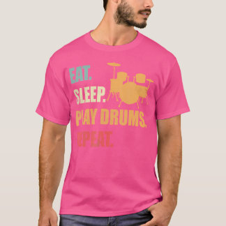 Camiseta Tambores de juego de sueño de comer Repita Gracios