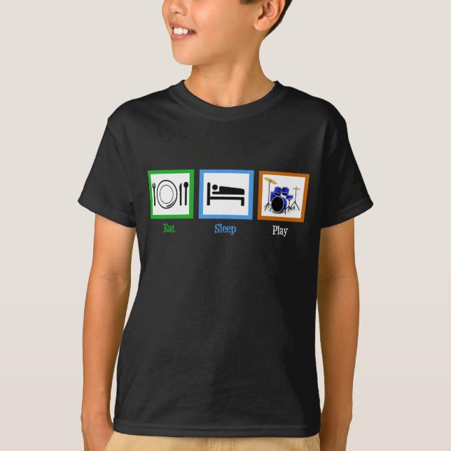 Camiseta Tambores de juego de sueño para comer niños (Anverso)