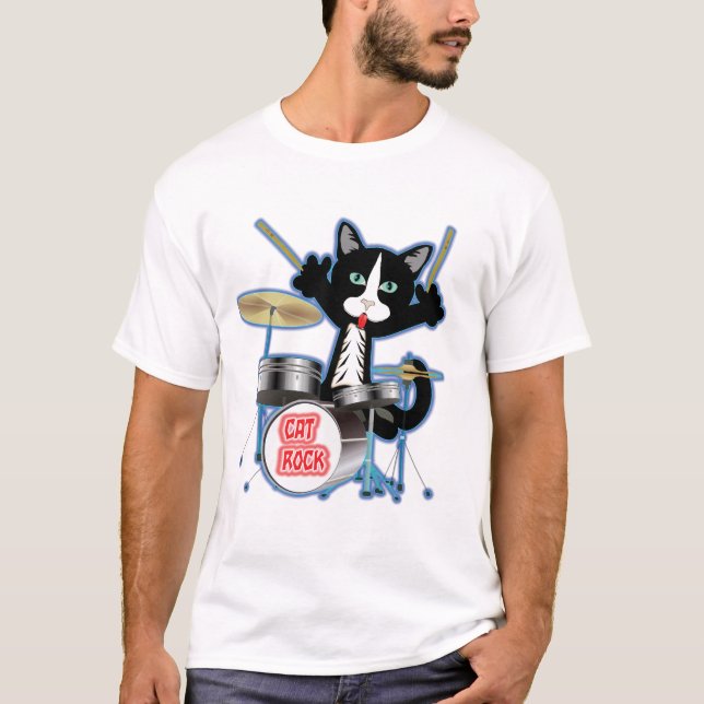 Camiseta Tambores de la roca del gato (Anverso)