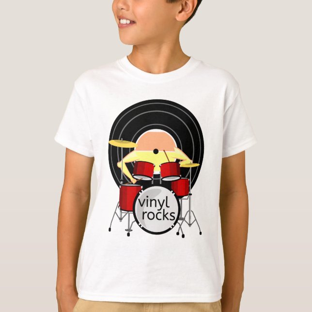 Camiseta Tambores de música vinil (Anverso)