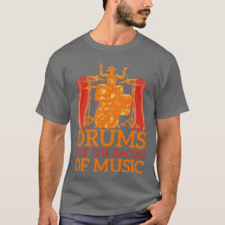 Camiseta Tambores de percusión de la música rock con regalo