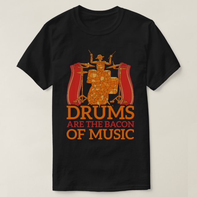 Camiseta Tambores de percusión de la música rock con regalo (Diseño del anverso)