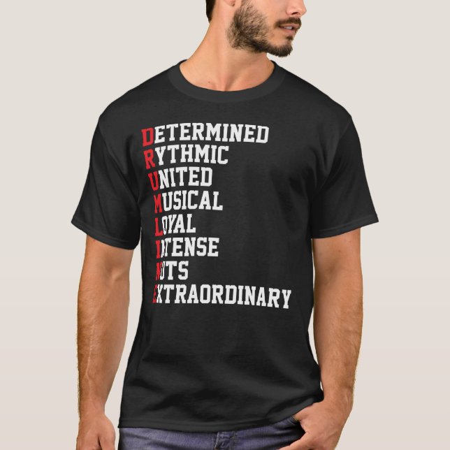 Camiseta Tambores de tambor de banda de marcha (Anverso)