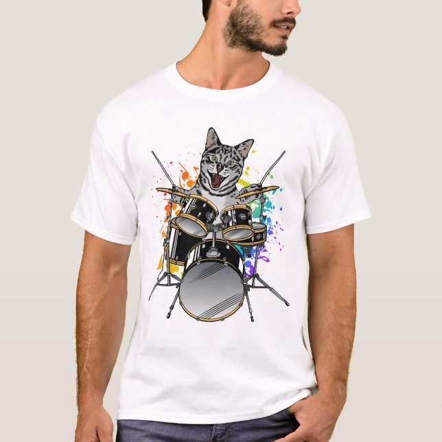 Camiseta Tambores de tambor de gato (Anverso)