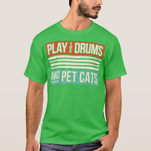 Camiseta Tambores de tambor retro Percusión I Kitty Ca