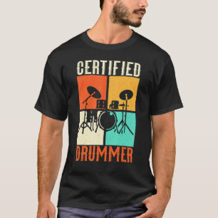 Camiseta Tambores Grunge Drumset estilo retro vintage certi