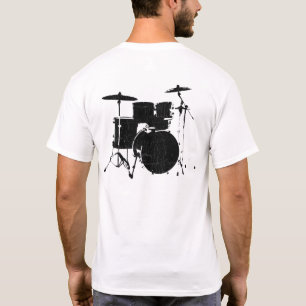Camiseta tambores negros en blanco