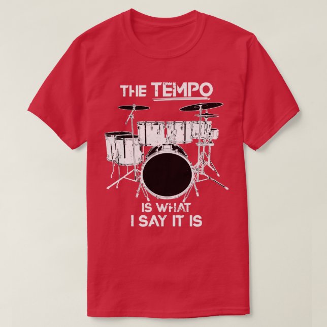 Camiseta Tambores Tempo Retro Drummer (Diseño del anverso)