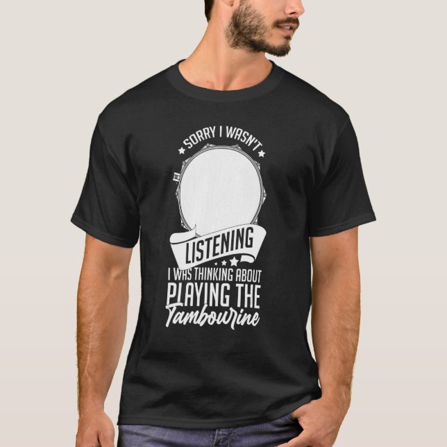 Camiseta Tambourine Instrumental Drum Player Music Beginner (Anverso)
