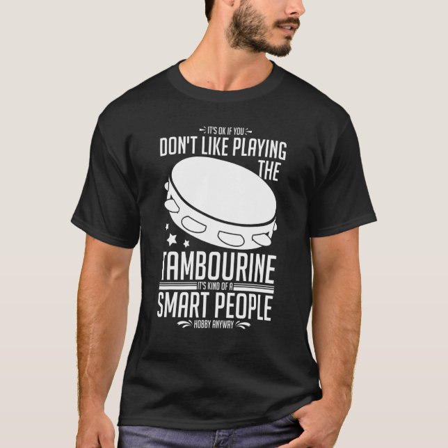 Camiseta Tambourine Instrumental Drum Player Music Beginner (Anverso)