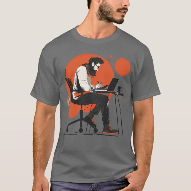 Camiseta Tamiseta oscura básica impresa (Anverso)