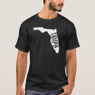 Camiseta Tampa, contorno de estado de Florida - viajes a Es
