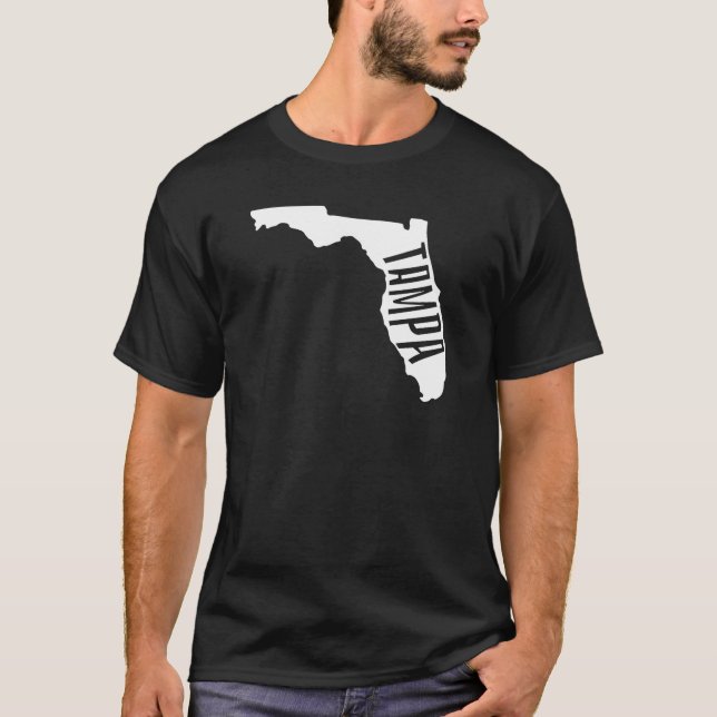 Camiseta Tampa, contorno de estado de Florida - viajes a Es (Anverso)