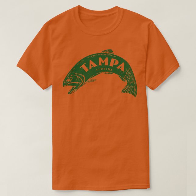 Camiseta Tampa Florida Fish Wordmark Green (Diseño del anverso)