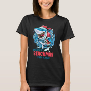 Camiseta Tampa Florida Merry Beachmas Navidades Shark Santa