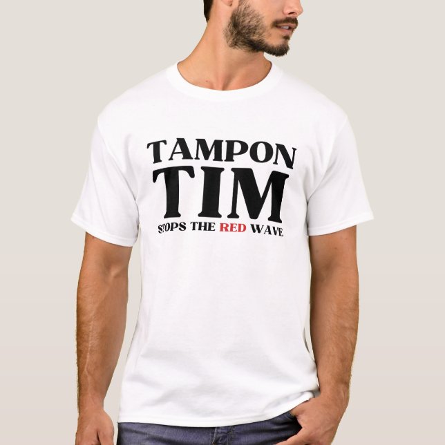 Camiseta Tampon Tim Detendrá La Ola Roja-Tim Walz 2024 (Anverso)