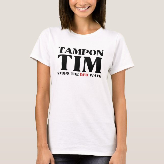 Camiseta Tampon Tim Detendrá La Ola Roja-Tim Walz 2024 (Anverso)