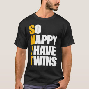 Camiseta Tan Feliz De Tener Gemelos Invitación De Embarazo 