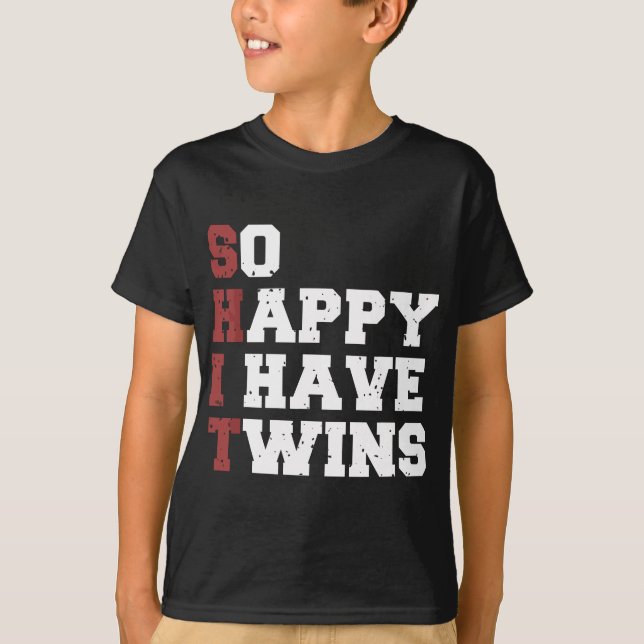 Camiseta Tan feliz que tengo gemelos divertidos 2022 padres (Anverso)