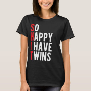Camiseta Tan feliz que tengo gemelos Word Pun Funny Twin pa