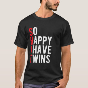 Camiseta Tan feliz que tengo gemelos Word Pun Funny Twin pa