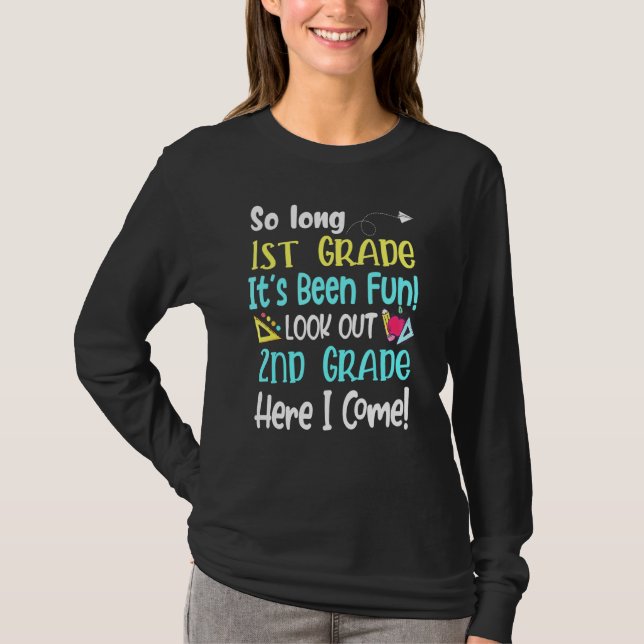 Camiseta Tan largo 1º Grado Cuidado Maestra De 2º Grado Est (Anverso)