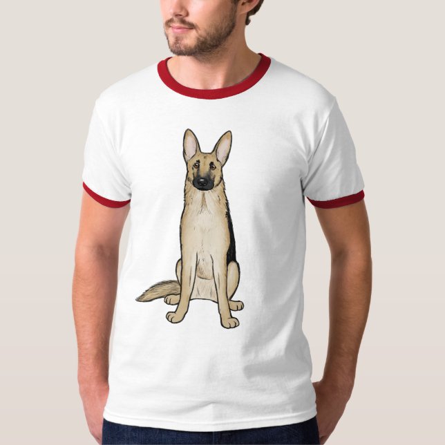 Camiseta Tan ligero y perro pastor alemán negro | Mascota A (Anverso)