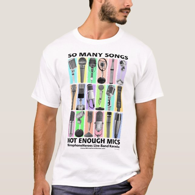 CAMISETA TAN MUCHAS CANCIONES - NO BASTANTE MICS (Anverso)