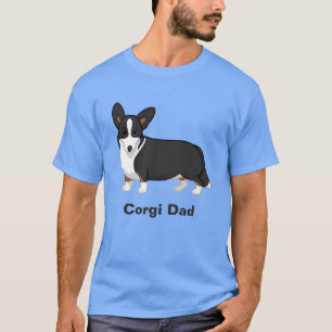 Camiseta Tan negro chiquito cardigan galés Corgi papá