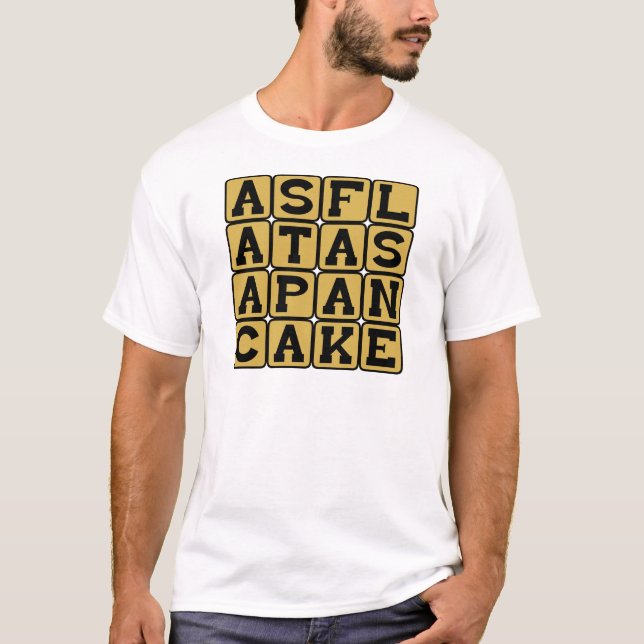 Camiseta Tan Plano Como Un Panqueque, Símil De Desayuno (Anverso)