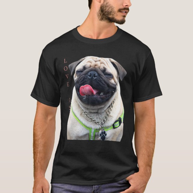 Camiseta Tan Pug Mujeres Hombres Pug Mom Dad Life Tee Love  (Anverso)