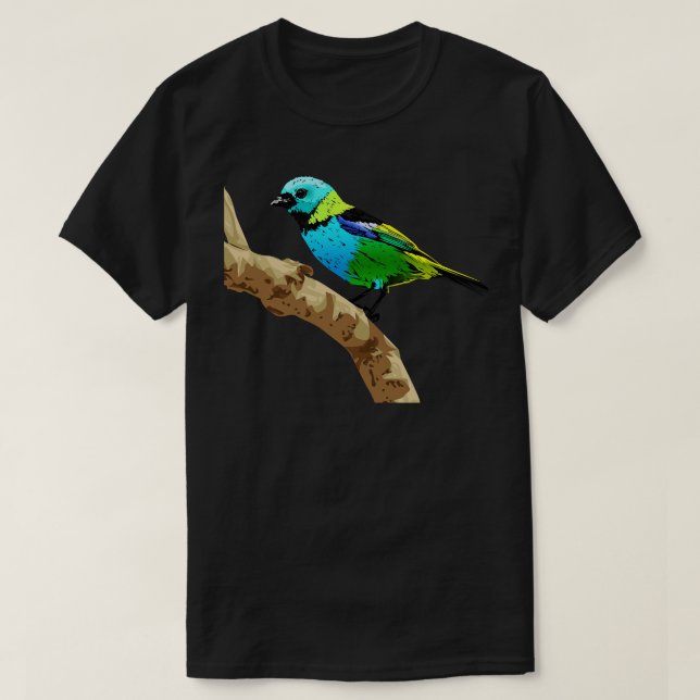 Camiseta Tanager verde cabeza (Diseño del anverso)