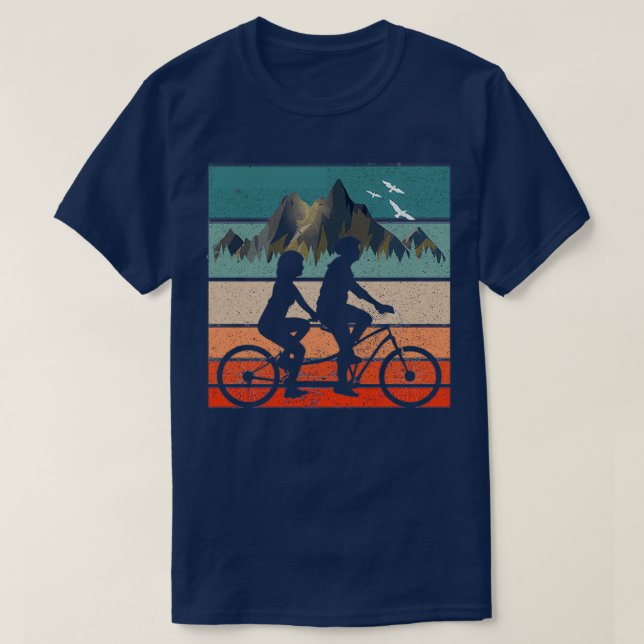 Camiseta tandem bike cycling cyclist couple gift  (Diseño del anverso)
