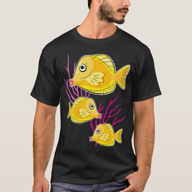 Camiseta Tang amarillo en el mar azul profundo (Anverso)